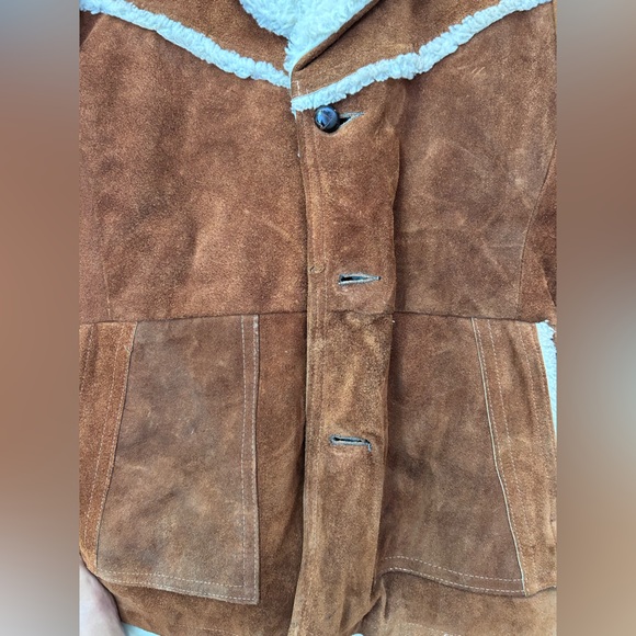 Vintage Brown Shearling Men's Jacket - Picture 3 of 10